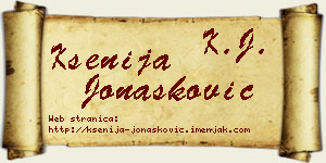 Ksenija Jonašković vizit kartica